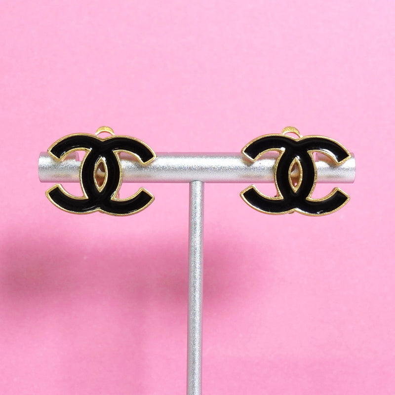 シャネル ココマーク イヤリング GP ブラック