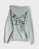 ステューシー OLD SKOOL STILL KICKIN' IT ジップアップ フーディー パーカー グレー M メンズ - NEWSED
