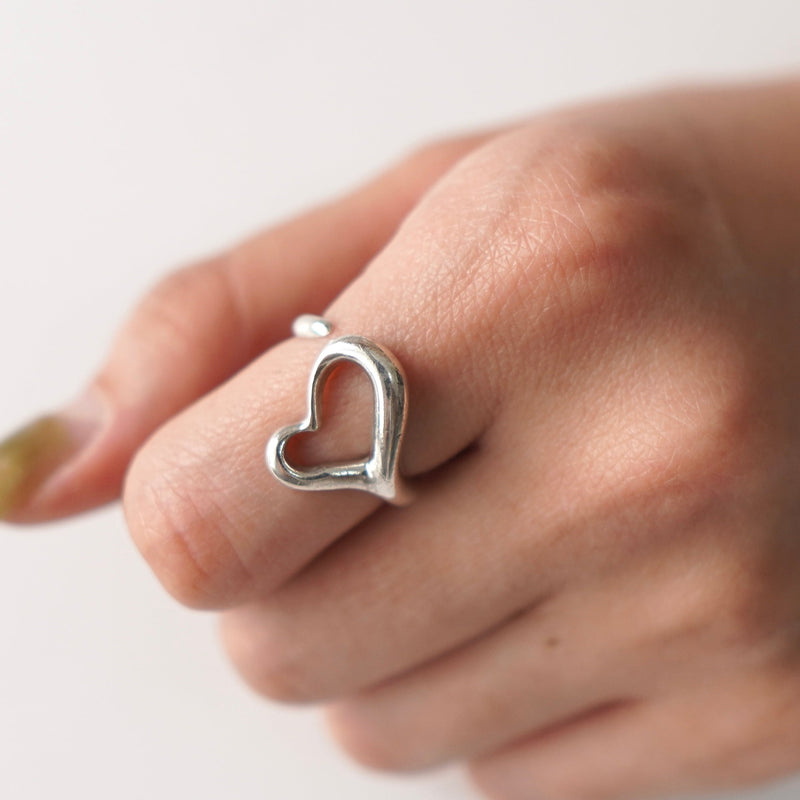 Open Heart by Elsa Peretti Silver Ring - NEWSED