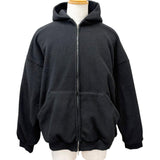 バレンシアガ OUTERWEAR ZIP UP HOODIE バックエンブロイダリー フリース パーカー ブラック 2 メンズ 未使用品 - NEWSED