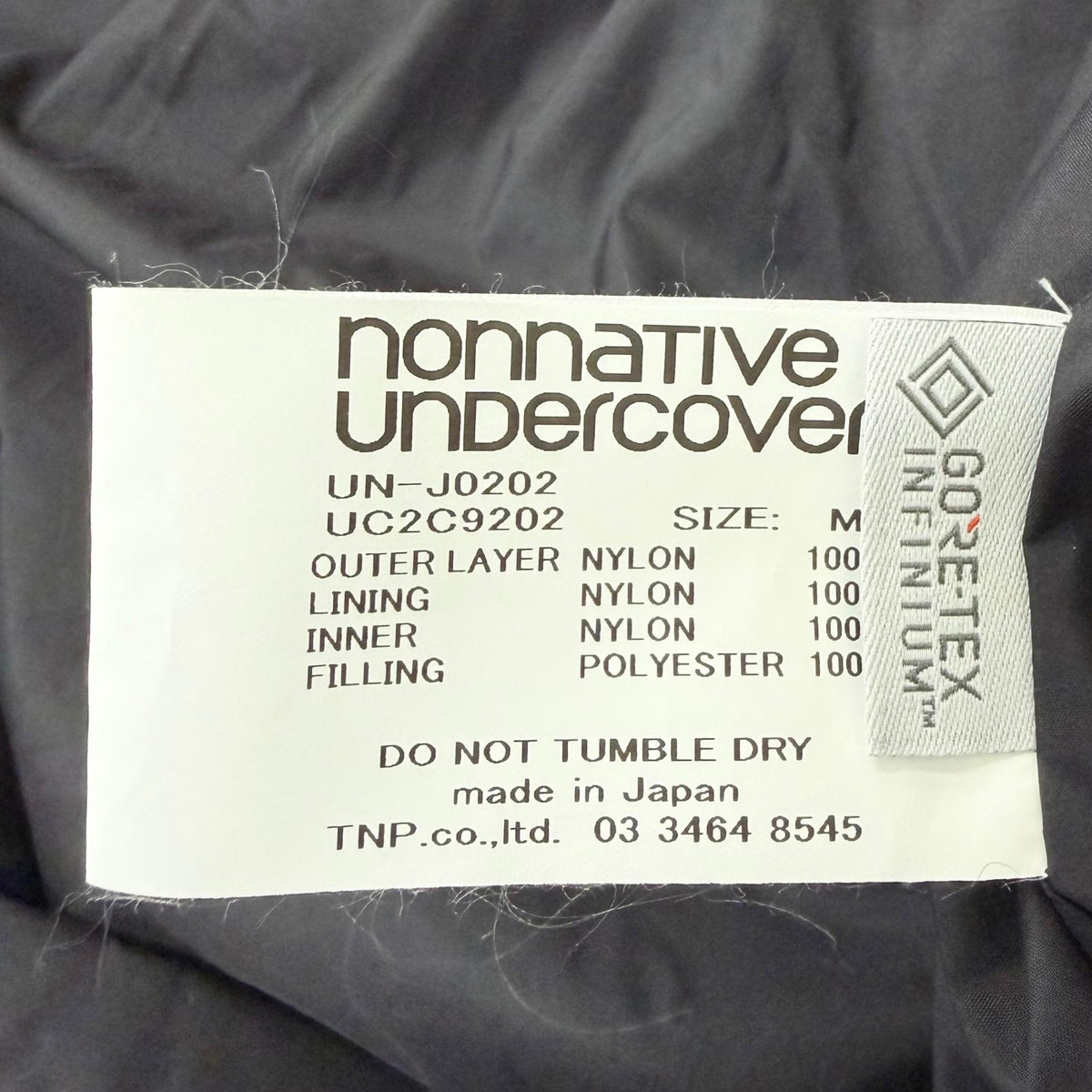 ノンネイティブ アンダーカバー OZISM MONK PUFF JACKET NYLON TAFFETA WITH GORE-TEX INFINIUM ブルゾン ダークネイビー M メンズ - NEWSED