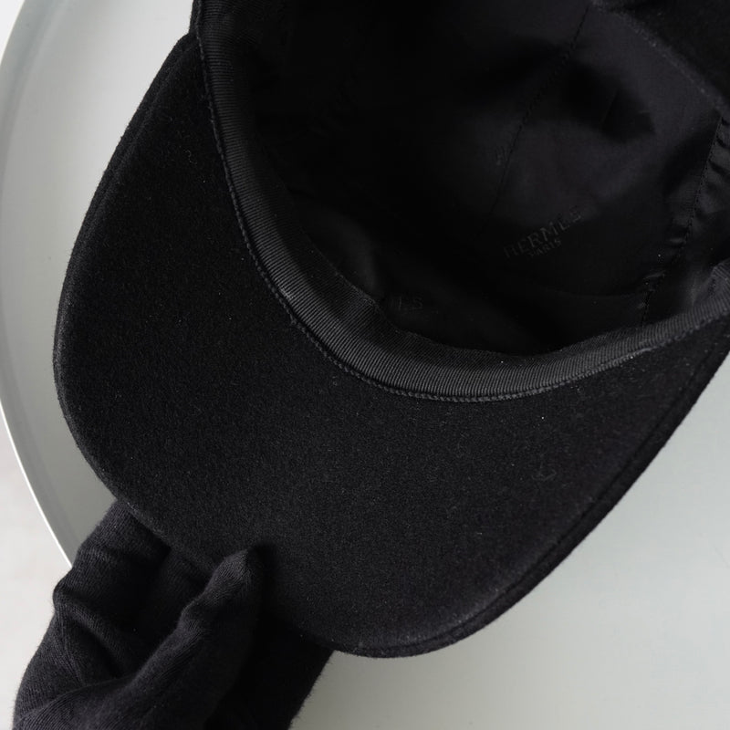 エルメス ライリー ドロップ カシミヤ100% キャップ ブラック