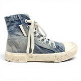 バレンシアガ PARIS HIGH TOP ダメージ加工 デニム ハイカットスニーカー インディゴブルー JP23cm レディース 未使用品 - NEWSED