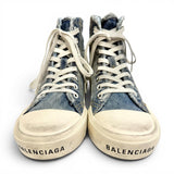 バレンシアガ PARIS HIGH TOP ダメージ加工 デニム ハイカットスニーカー インディゴブルー JP23cm レディース 未使用品 - NEWSED