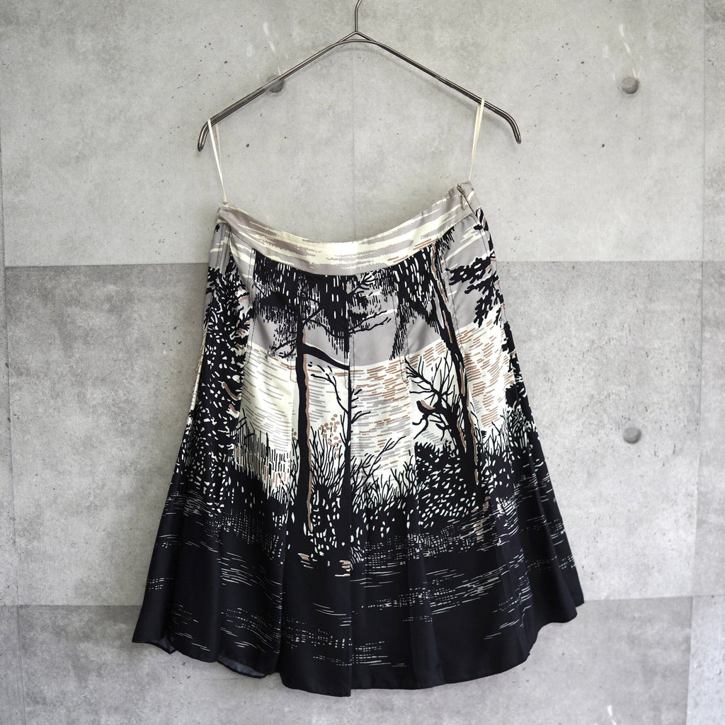 Patterned silk skirt｜Made in Italy