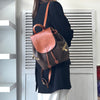 Celine Macadam 棕色穿孔 Blason PCC 皮革背包