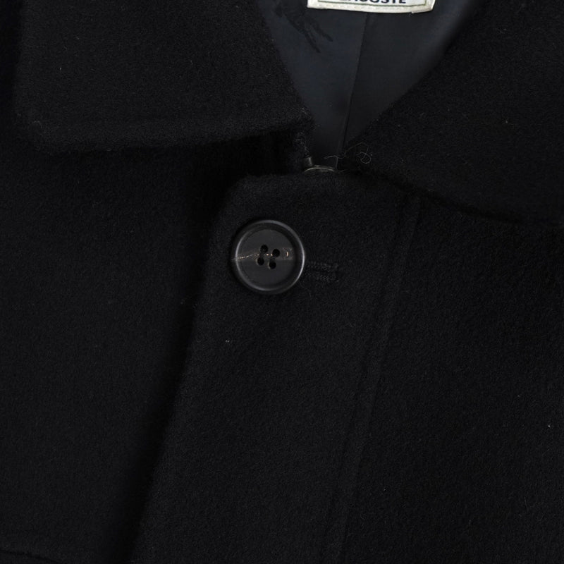 ラコステ ロゴパッチ ウールコート ミドルコート ブラック