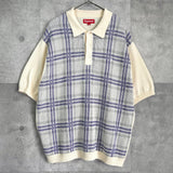 シュプリーム Plaid Knit S/S Polo 半袖 ポロニット アイボリー - NEWSED