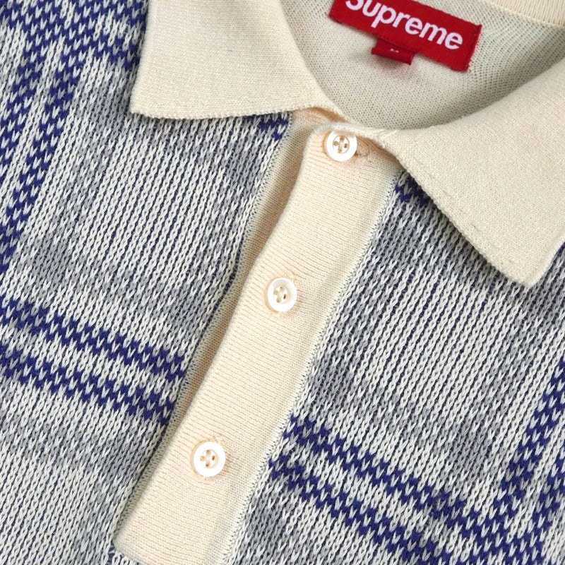 シュプリーム Plaid Knit S/S Polo 半袖 ポロニット アイボリー - NEWSED