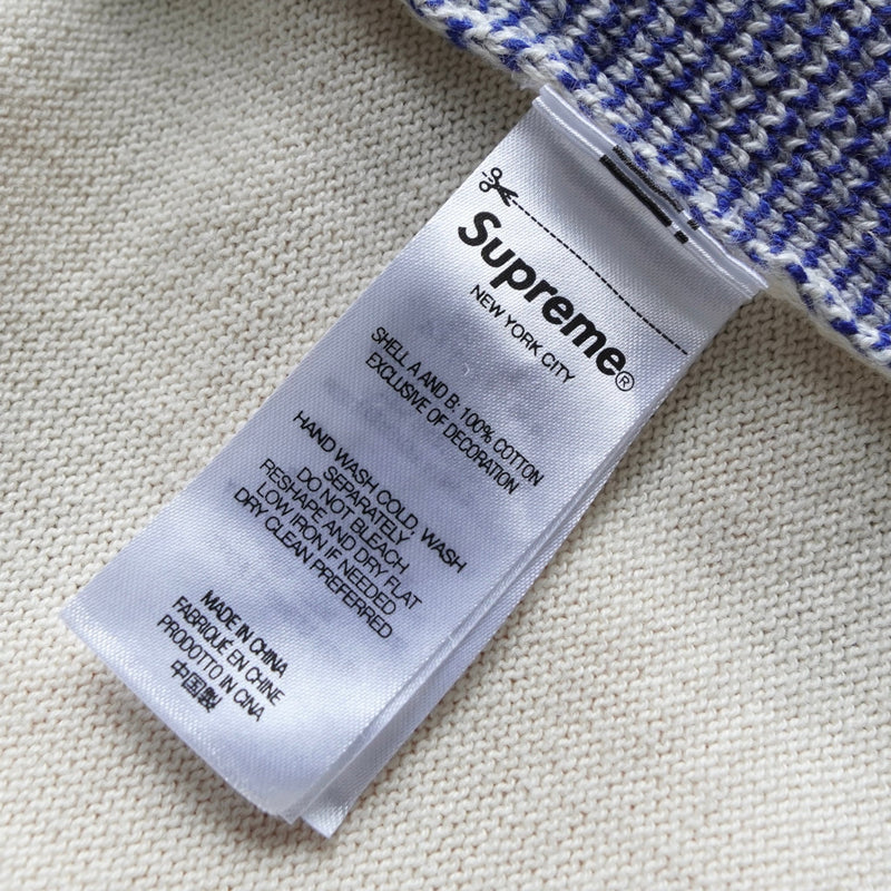シュプリーム Plaid Knit S/S Polo 半袖 ポロニット アイボリー - NEWSED