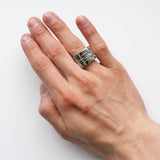 Plate Motif Silver Ring - NEWSED