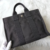 エルメス エールラインPM キャンバス ハンドバッグ グレー - NEWSED