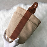 エルメス サクソーPM トワルアッシュ ハンドバッグ ベージュ / ブラウン - NEWSED