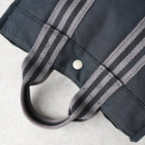 エルメス フールトゥ PM キャンバス ハンドバッグ ブラック / グレー - NEWSED