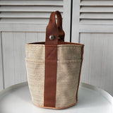 エルメス サクソーPM トワルアッシュ ハンドバッグ ベージュ / ブラウン - NEWSED