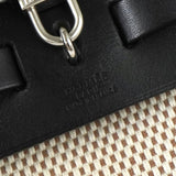 エルメス エールバッグPM トワルアッシュ 2way ハンドバッグ ショルダー ベージュ / ブラック □H刻 - NEWSED