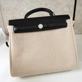 エルメス エールバッグPM トワルアッシュ 2way ハンドバッグ ショルダー ベージュ / ブラック □H刻 - NEWSED