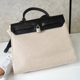 エルメス エールバッグPM トワルアッシュ 2way ハンドバッグ ショルダー ベージュ / ブラック □H刻 - NEWSED
