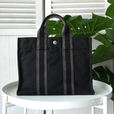 エルメス フールトゥ PM キャンバス ハンドバッグ ネイビー / グレー - NEWSED