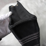 エルメス フールトゥPM キャンバス ハンドバッグ ブラック / グレー - NEWSED