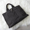 Hermes Foult PM 帆布手提包 黑色/灰色