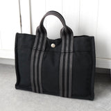 エルメス フールトゥ PM キャンバス ハンドバッグ ブラック / グレー - NEWSED