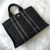 エルメス フールトゥ PM キャンバス ハンドバッグ ネイビー / グレー - NEWSED