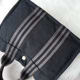 エルメス フールトゥ PM キャンバス ハンドバッグ ブラック / グレー - NEWSED