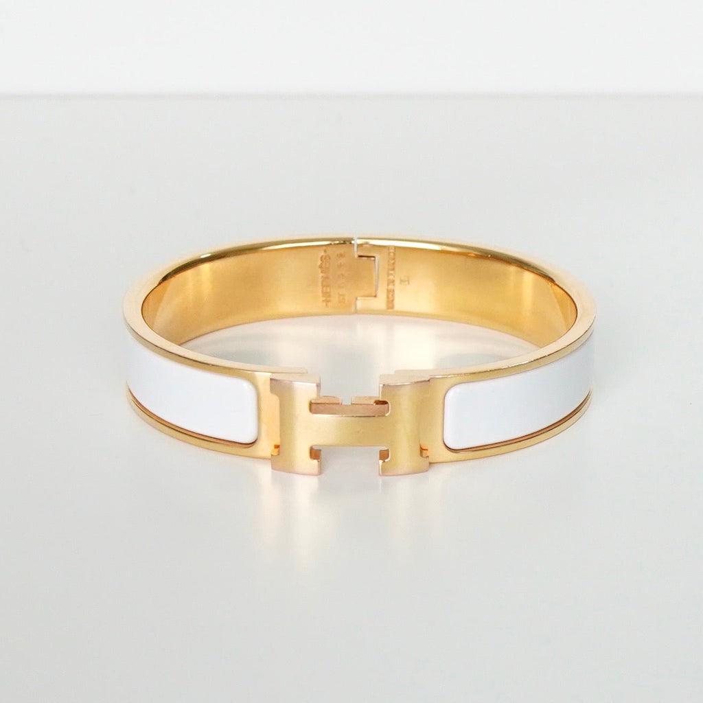エルメス クリッククラックPM バングル GP ゴールド ホワイト