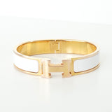 エルメス クリッククラックPM バングル GP ゴールド / ホワイト 箱付き - NEWSED