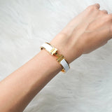 エルメス クリッククラックPM バングル GP ゴールド ホワイト - NEWSED