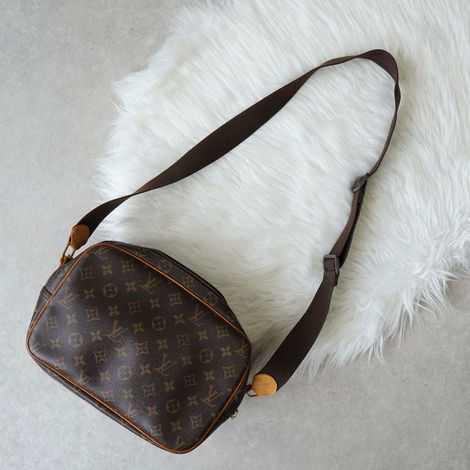 ルイヴィトン モノグラム リポーターPM ショルダーバッグ ブラウン