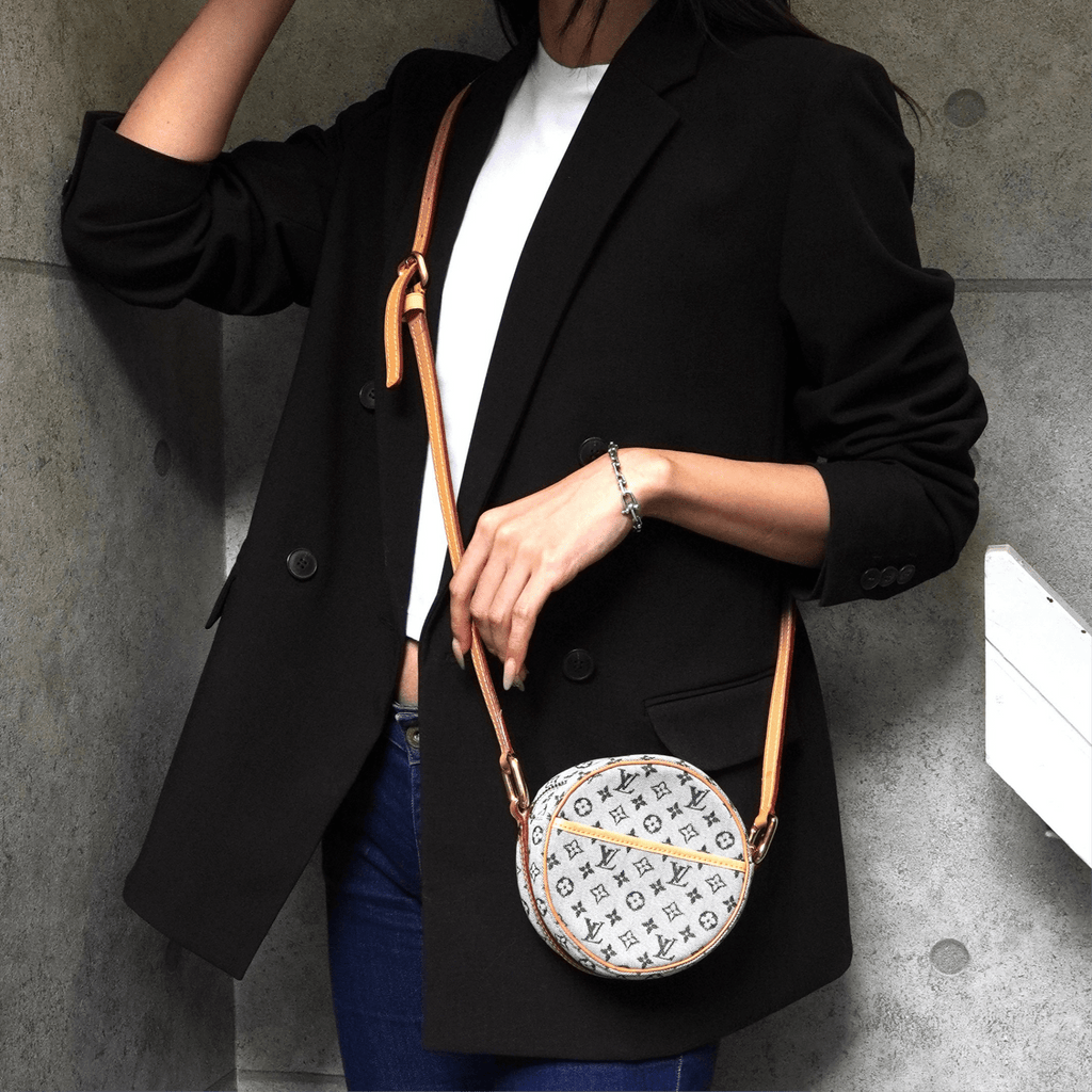 ルイ・ヴィトン モノグラムミニ ジャンヌPM ショルダーバッグ ポシェット ブルー M92001