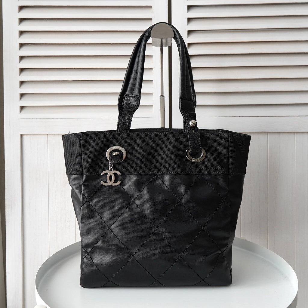 シャネル バリビアリッツ PM ココマーク キャンバス / PVC トートバッグ ブラック 19723367