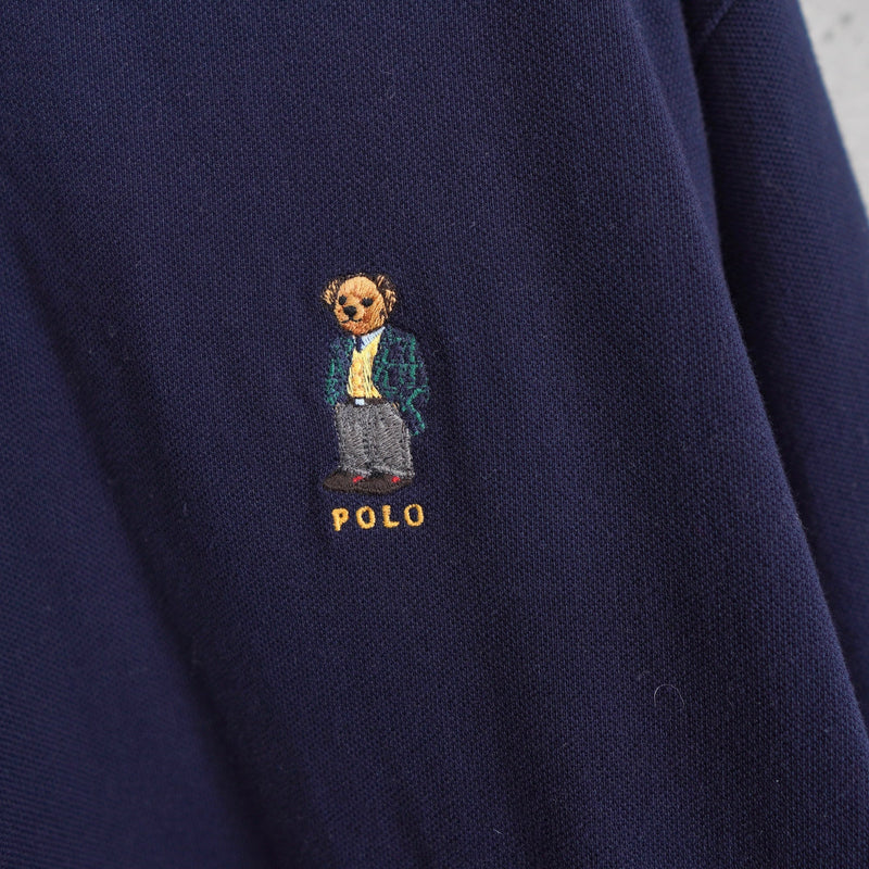 "POLO BEAR" Embroidery Long Sleeve Polo Shirt - NEWSED