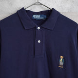 "POLO BEAR" Embroidery Long Sleeve Polo Shirt - NEWSED