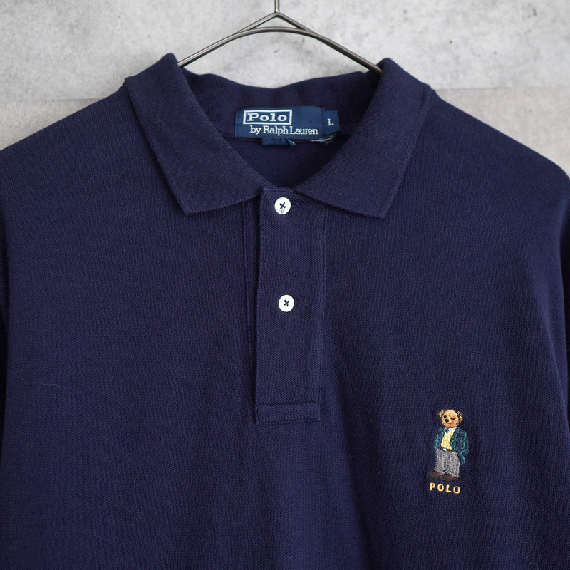 "POLO BEAR" Embroidery Long Sleeve Polo Shirt - NEWSED