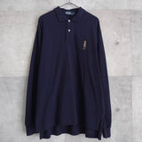 "POLO BEAR" Embroidery Long Sleeve Polo Shirt - NEWSED