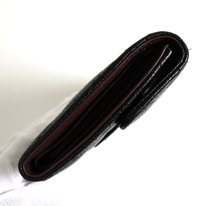 シャネル ココマーク マトラッセ キャビアスキン コンパクトウォレット 三つ折り財布 ブラック - NEWSED