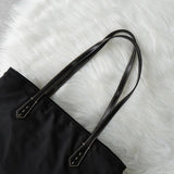 プラダ テスート ポコノ ナイロン サフィアーノ レザー トライアングルロゴ トートバッグ ブラック - NEWSED