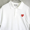 Play Comme des Garçons 白色心形徽标短袖 Polo 衫