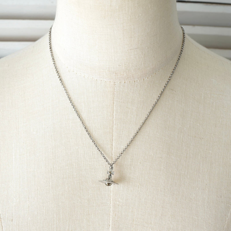 ヴィヴィアン ウエストウッド ミニ オーブ ラインストーン シルバー ネックレス 箱付き - NEWSED