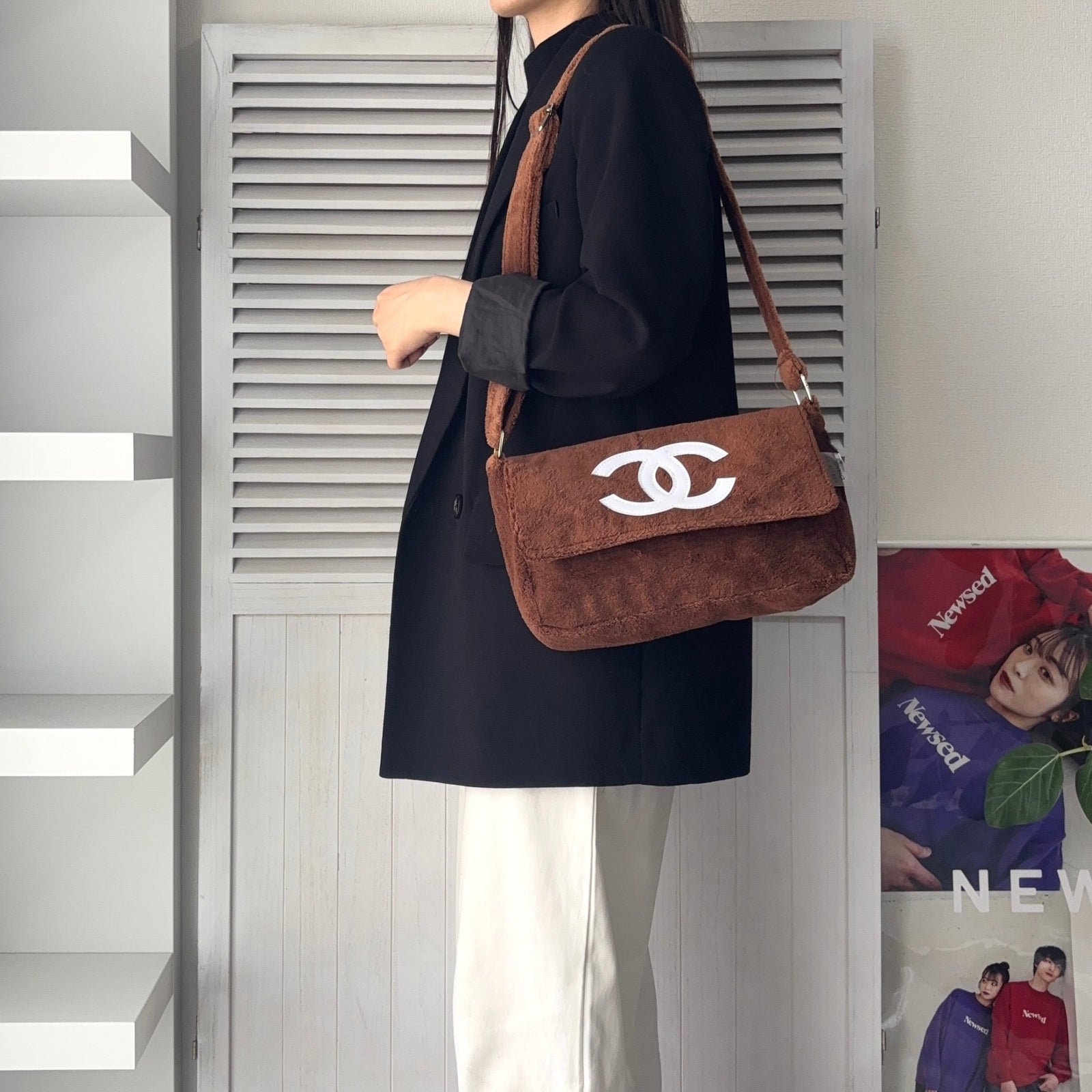 シャネル ココマーク パイル地 ノベルティ ショルダーバッグ