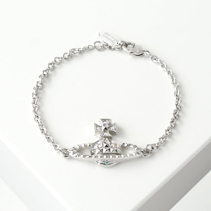 ヴィヴィアン ウエストウッド オーブ メイフェア ラインストーン シルバー ブレスレット - NEWSED