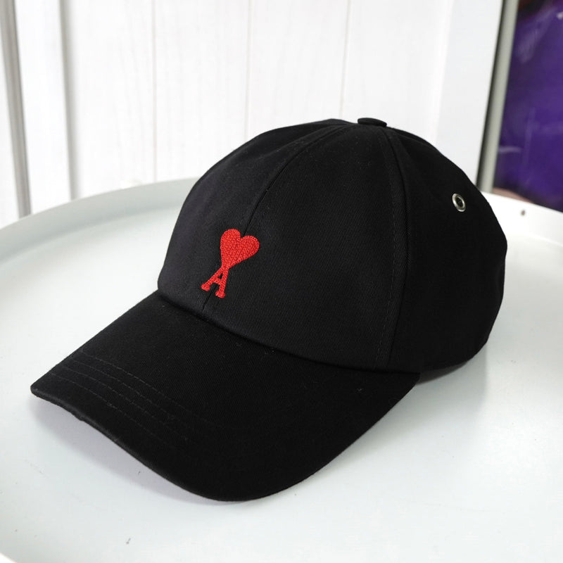 アミパリ アミ パリス ハートロゴ キャップ 帽子 ブラック - NEWSED