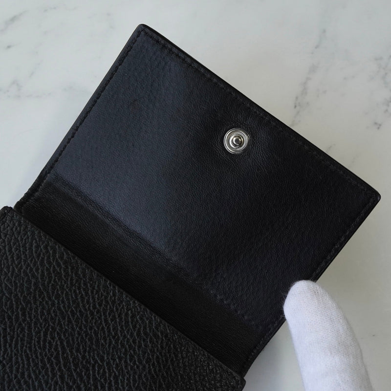 バレンシアガ エブリディ レザー 三つ折り財布 コンパクトウォレット ブラック - NEWSED