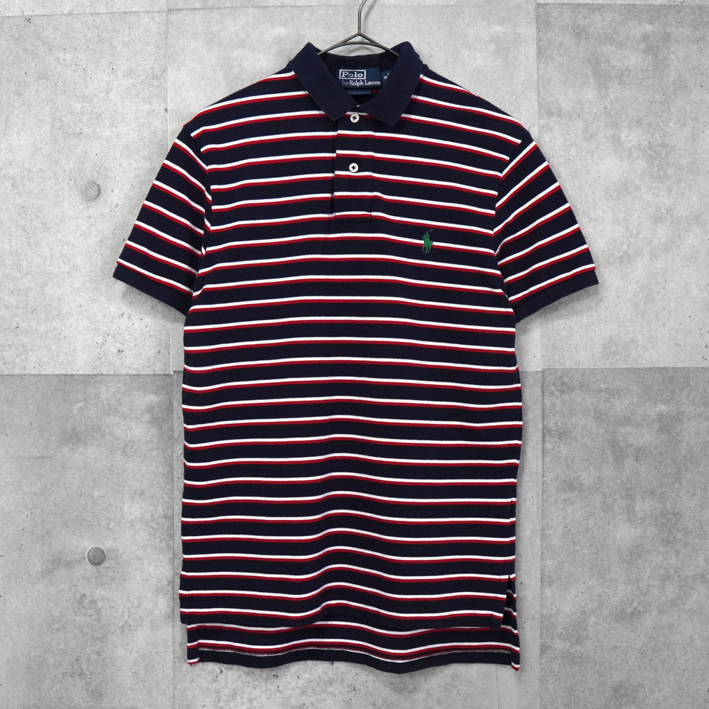 Polo Ralph Lauren 海军蓝/红色条纹短袖 Polo 衫