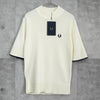Fred Perry 立领针织衫，半长，象牙色，未使用，带标签，女款