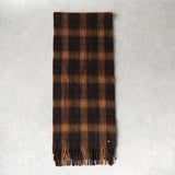 サンローラン パリ チェック柄 ウール マフラー ブラウン - NEWSED
