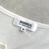 ソニア リキエル ドッキング レースアップ 袖フリル 半袖トップス ブラウス ホワイト - NEWSED